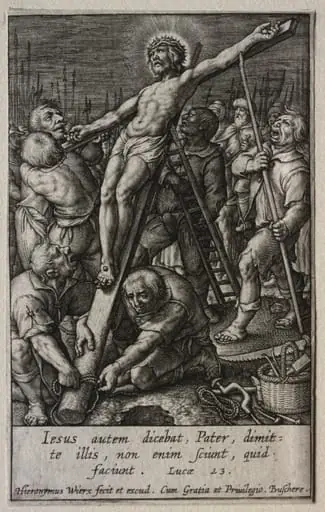 The Passion: The Raising of the Cross, by Hieronymus Wierix