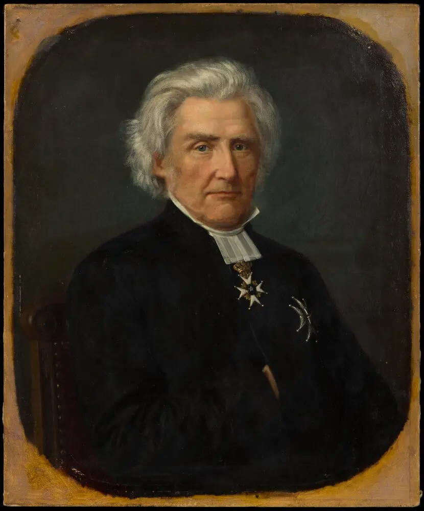 Peter Wieselgren (1800-1877), associate professor, dean, literature historian, temperance advocate, married to Mathilda Rosenqvist, by Hilda Lindgren
