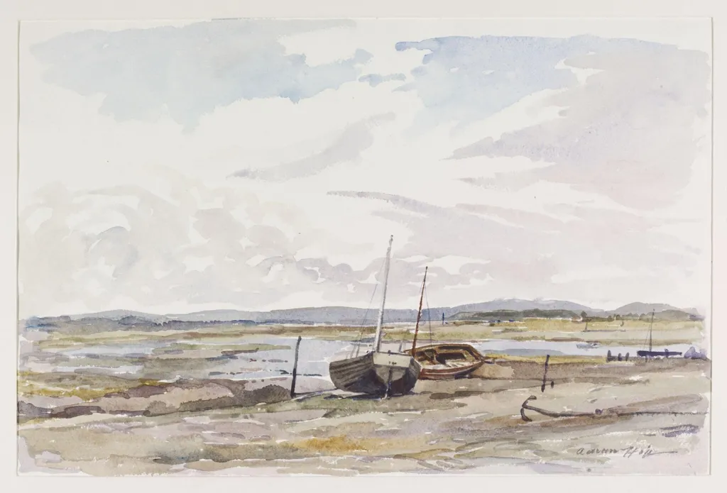The Creek, West Wittering, by Hill, watercolor, 1940