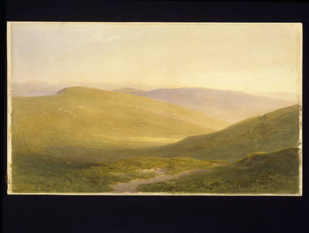 Bible Bottom, near Lewes, by Hine Taizan, watercolor