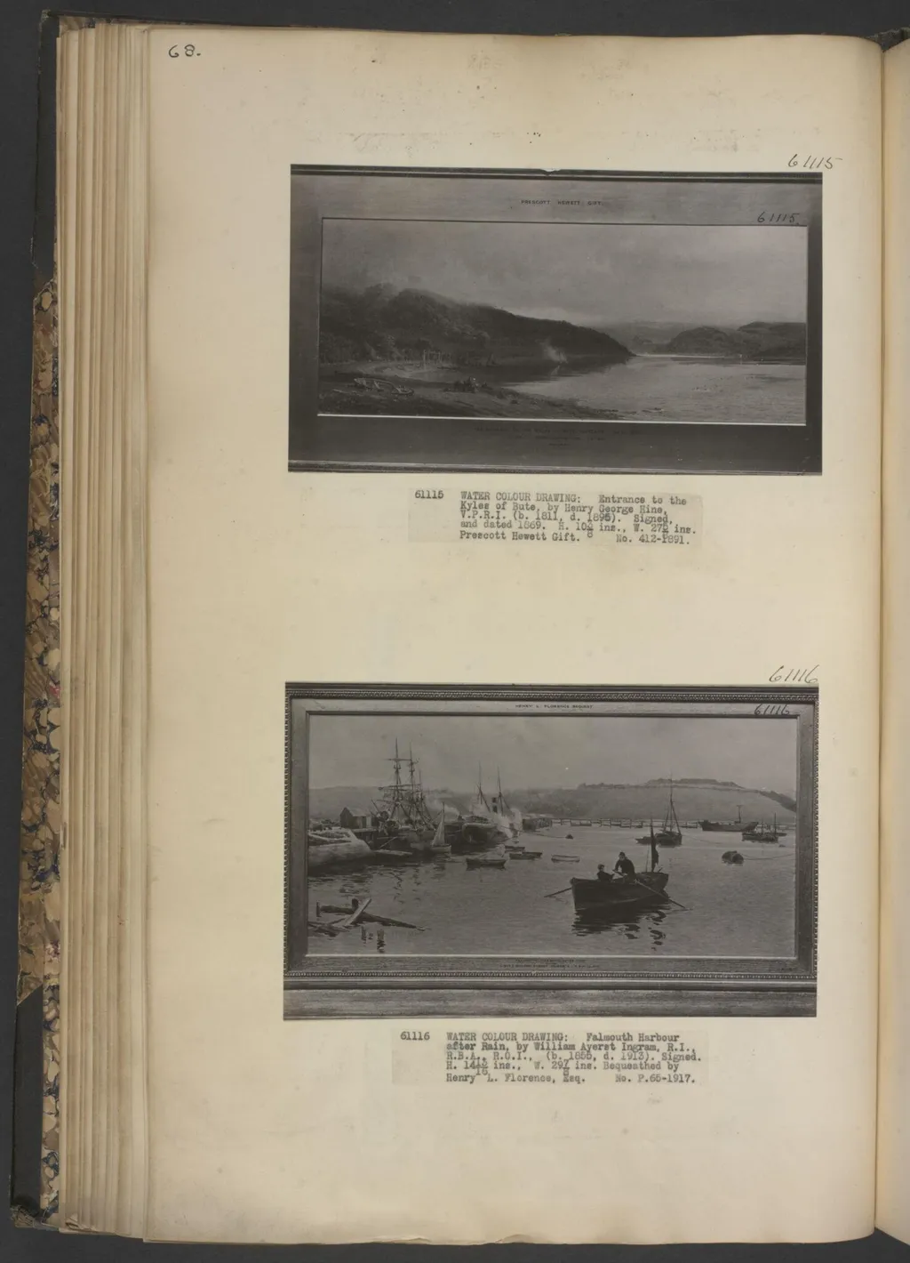 Entrance to the kyles of Bute, by Hine Taizan, watercolor, 1869