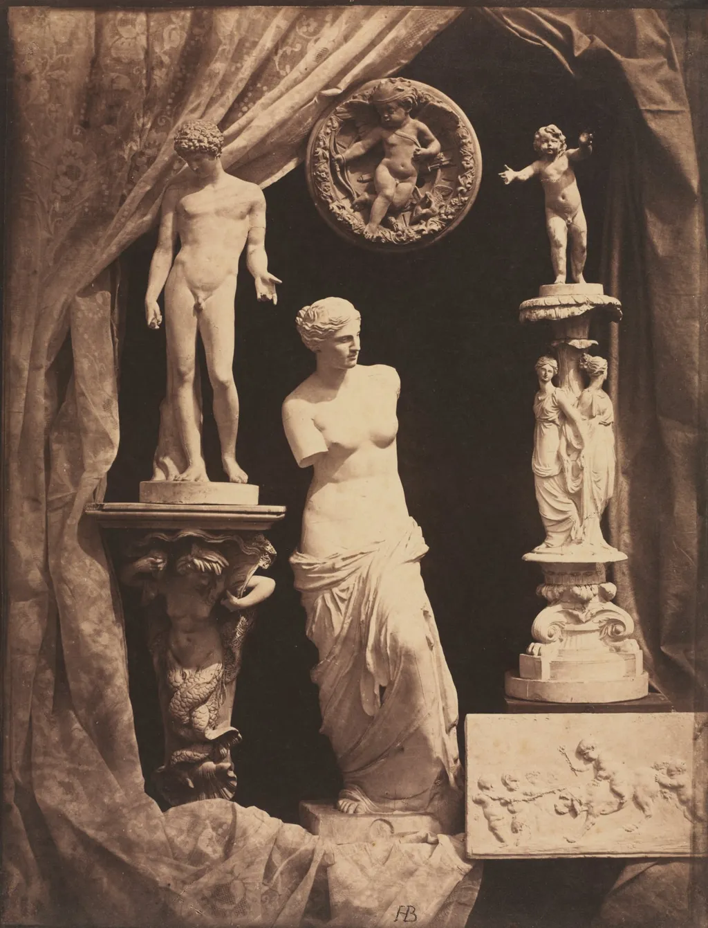 Still Life with Statuary and Drapery, by Hippolyte Bayard, 1850