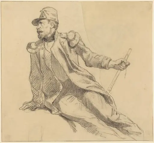 A Seated Soldier, by Hippolyte Bellangé