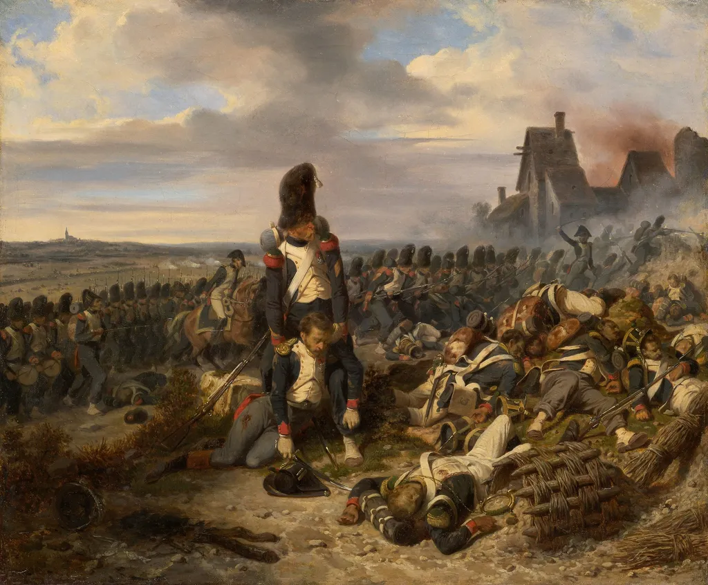 Battle Scene, by Hippolyte Bellangé, oil, 1825