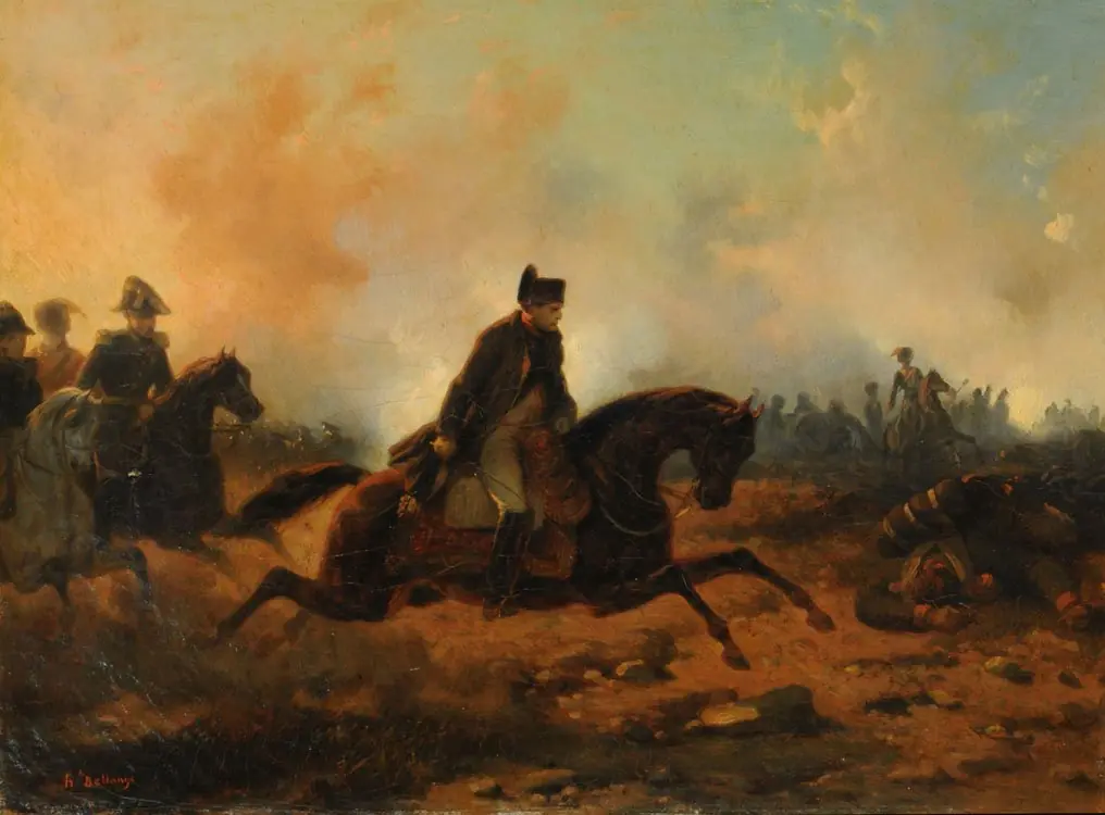 Napoleón chargeant a Waterloo (Napoleón a la carga en Waterloo), by Hippolyte Bellangé