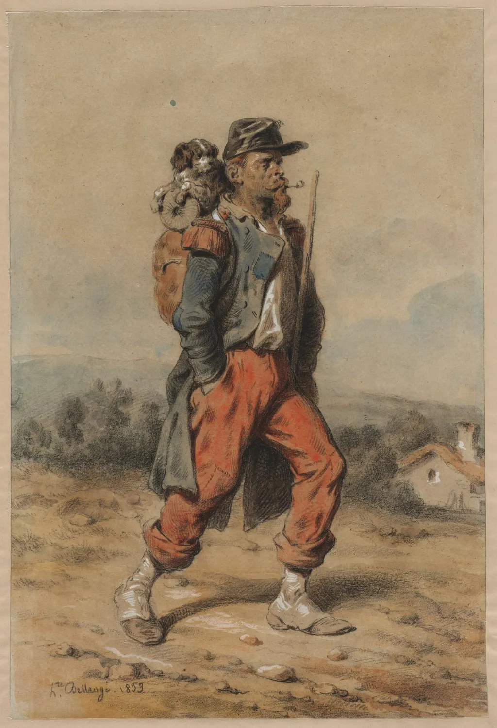 Soldier with Dog, by Hippolyte Bellangé, 1853