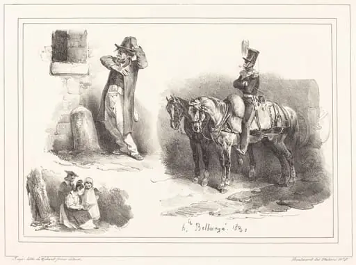 Three Vignettes, by Hippolyte Bellangé