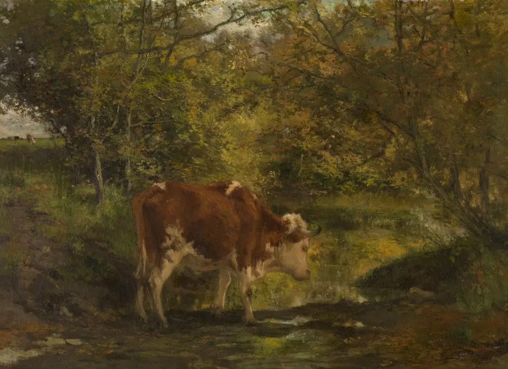 Cow at the Ditch, by Hippolyte Boulenger