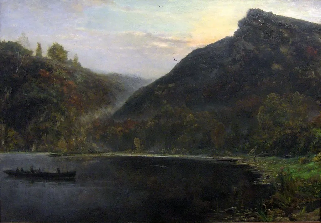 Landscape at the river Meuse, by Hippolyte Boulenger