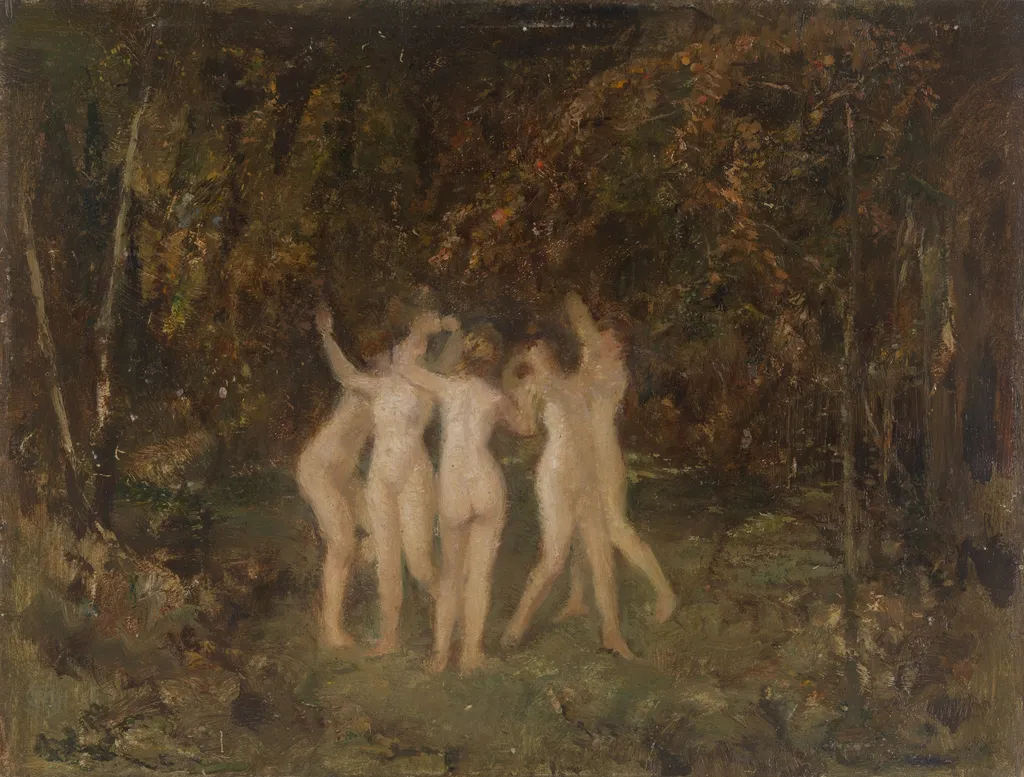 Nymphs in the Forest, by Hippolyte Boulenger, oil, 1866