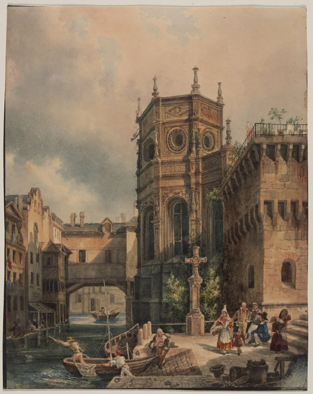 Scene on a Canal, by Hippolyte Jean Baptiste Garnerey, 1804