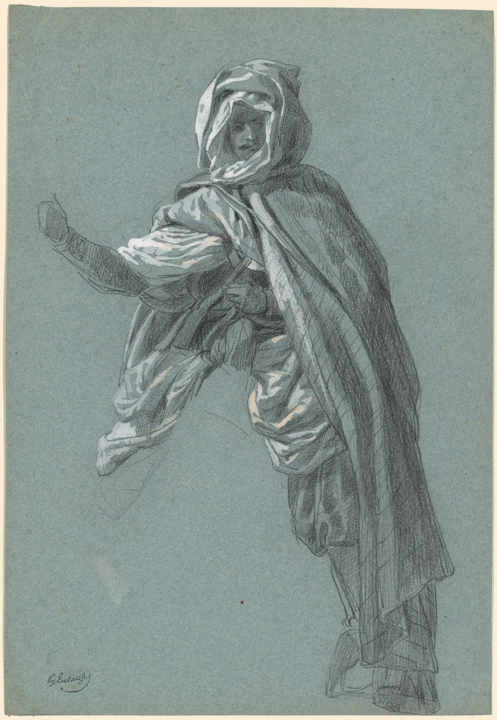 An Arab Rider on Camelback, by Hippolyte Lalaisse, chalk, 1840