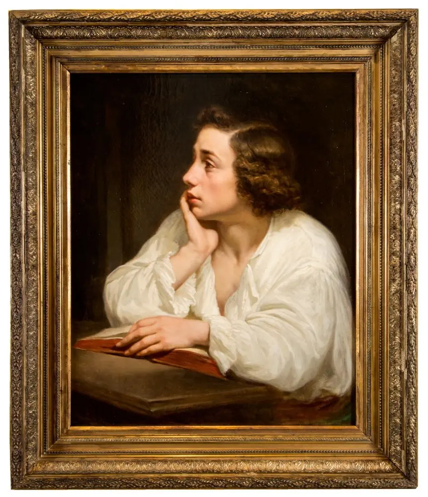 Young man distracted. Study, by Hippolyte Lazerges