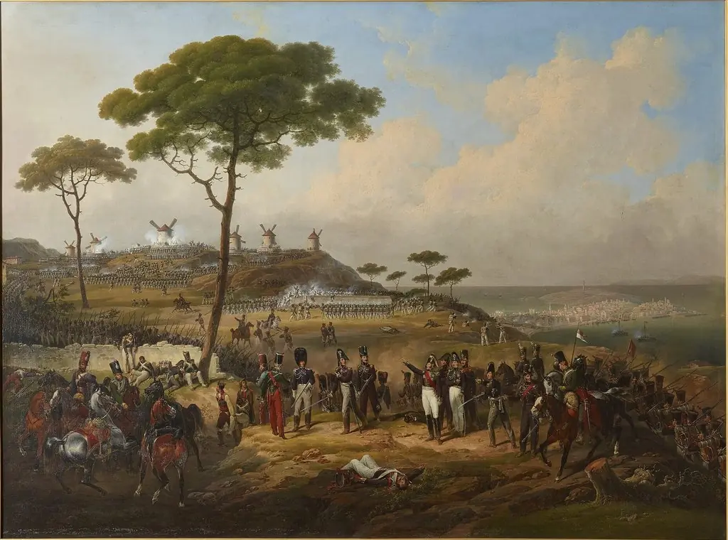 Attaque et prise des retranchements devant La Corogne par la division Bourke, 15 juillet 1823, by Hippolyte Lecomte