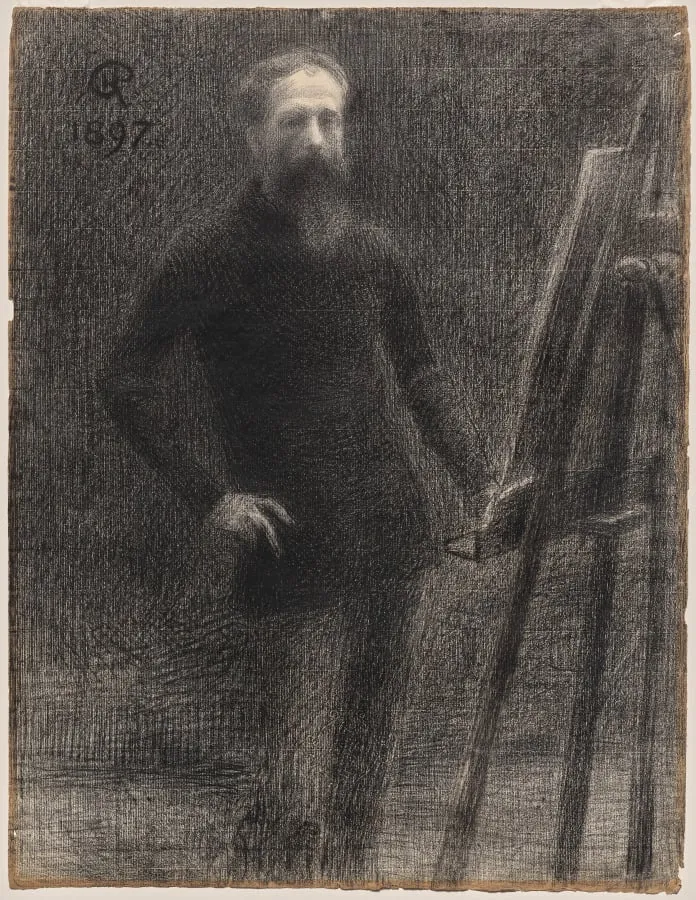 Self-Portrait at Easel, by Hippolyte Petitjean, 1897