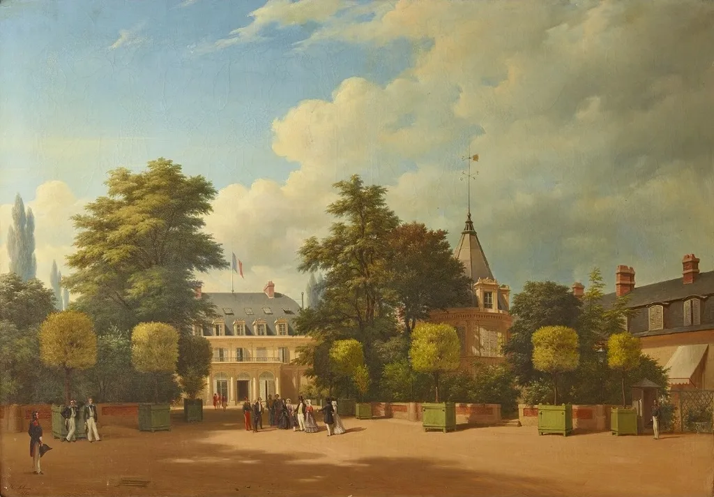 Vue du château de Neuilly, by Hippolyte Sebron, oil, 1844
