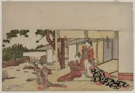 Women on a Veranda, by Hishikawa Sōri III (Sōji)