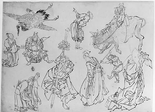 Untitled, by Hokusai School, 1834