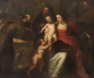Holy Family with Saint Francis, by Gerard Seghers