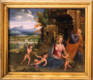 Holy Family with St. John and Angels