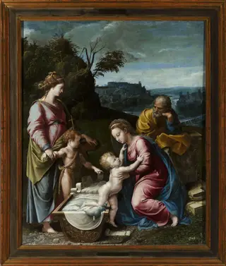 Holy Family with St. John the Baptist and St. Catherine of Alexandria, by Gianfrancesco Penni