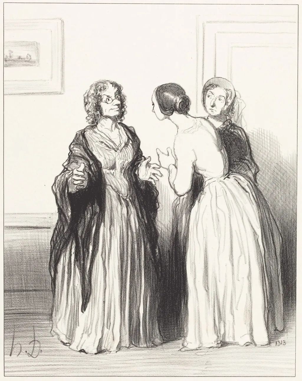 (1er Bas Bleu) - Profitons de l'occasion..., by Honoré Daumier, ink, 1852