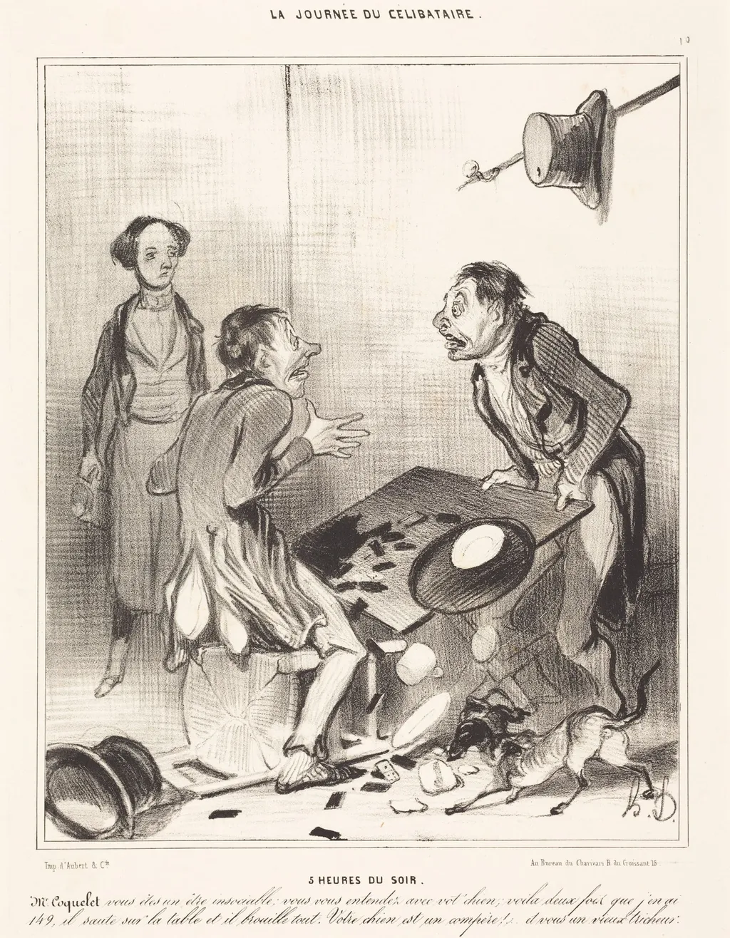 5 heures du soir, by Honoré Daumier, crayon, 1839