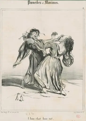 A bon chat bon rat, by Honoré Daumier