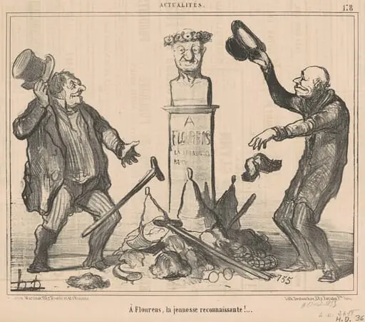 A Flourens, la jeunesse reconnaissante!, by Honoré Daumier