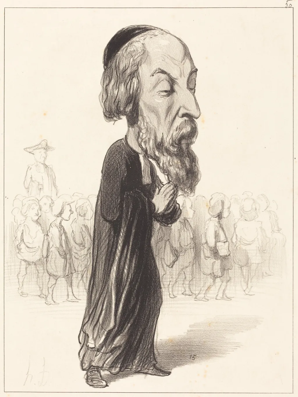 A. Fréd. Pierre comte de Falloux, by Honoré Daumier, ink, 1849