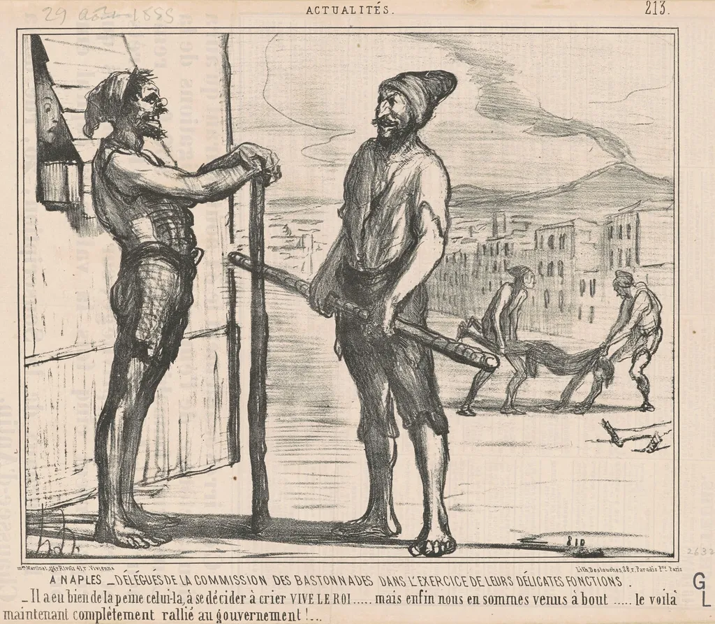 A Naples: Délégués de la commission ..., by Honoré Daumier, ink, 1855