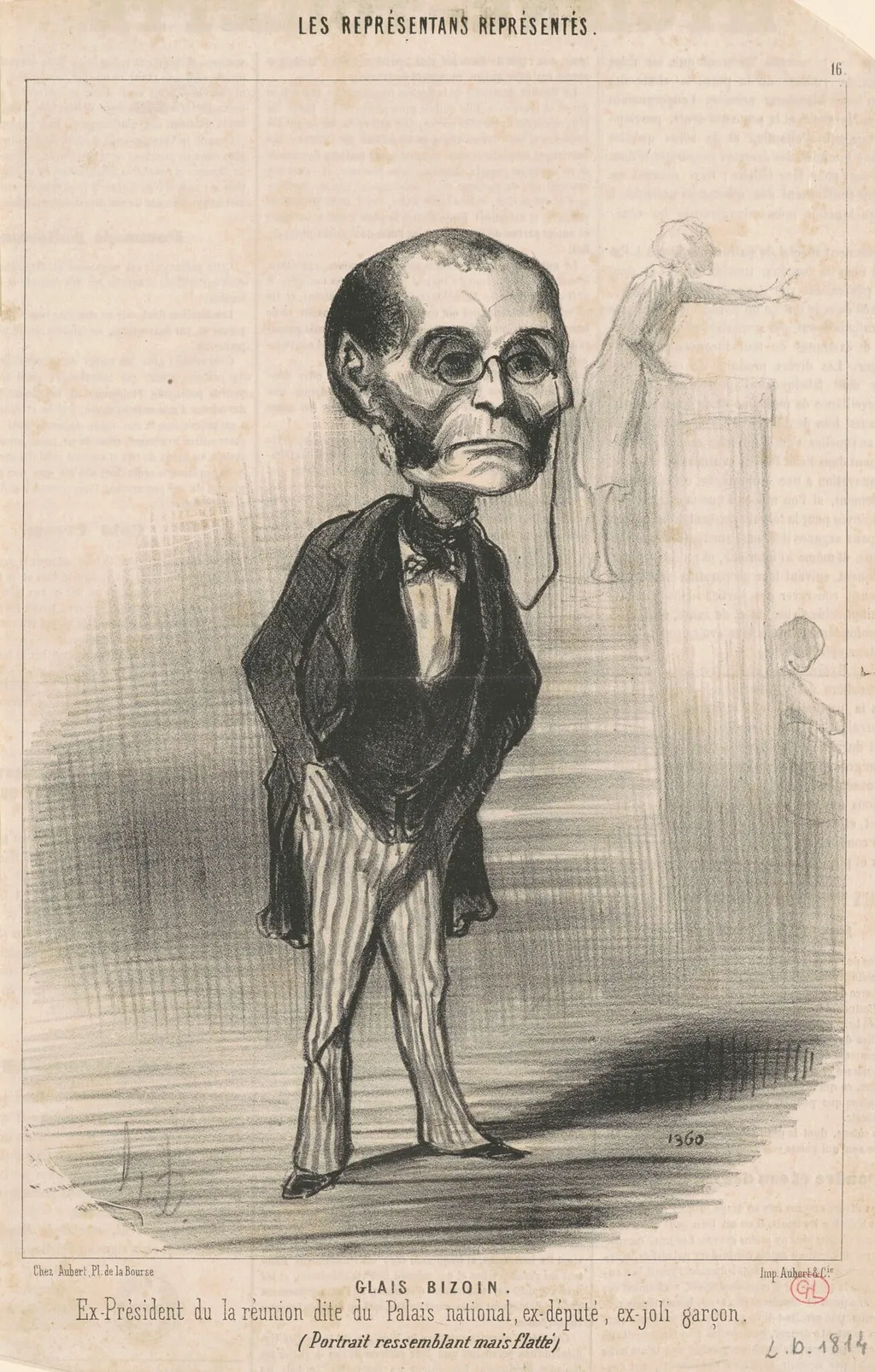 A.O. Glais-Bizoin, by Honoré Daumier, ink, 1849