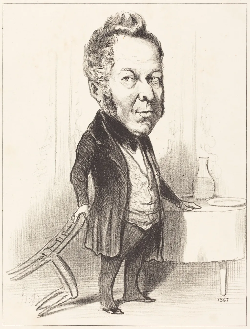 A.P.F. Deslongrais, by Honoré Daumier, ink, 1849