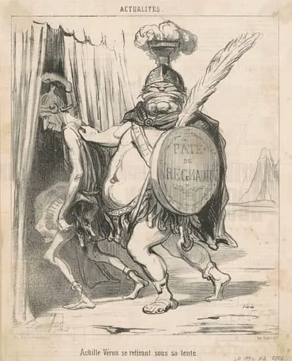 Achille Vèron se retirant sous sa tente, by Honoré Daumier