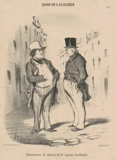 Actionnaires de chemins de fer causant dividendes, by Honoré Daumier