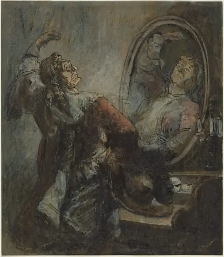 Actor Posing in Front of a Mirror, by Honoré Daumier