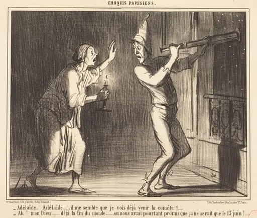 Adélaide...Adélaide...il me semble que je vois deja venir la comète !!..., by Honoré Daumier