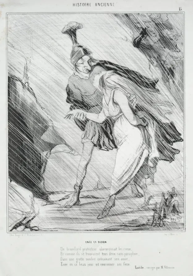 Aeneas and Dido, by Honoré Daumier, 1842