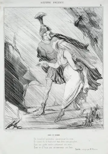 Aeneas and Dido, by Honoré Daumier