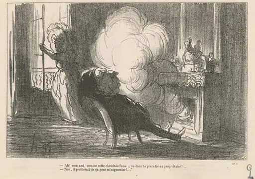 Ah! ... Comme cette cheminé fume ..., by Honoré Daumier