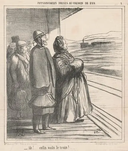 Ah! Enfin voila le train! ..., by Honoré Daumier