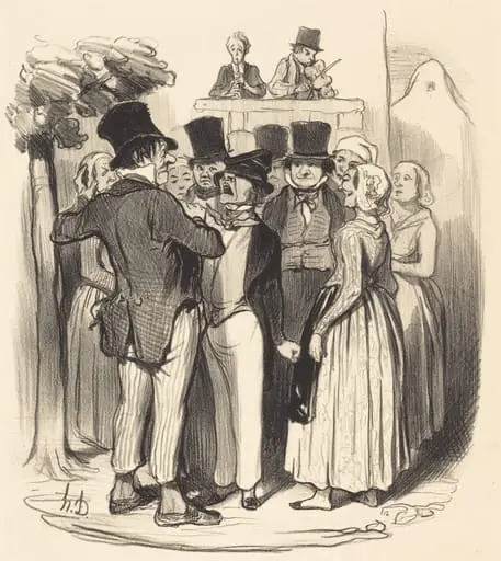 Ah! Gringalet d'Paris... tu viendras faire danser..., by Honoré Daumier