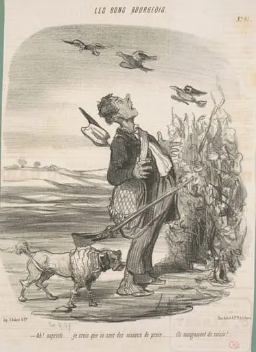 Ah! ... Je crois que ce sont des oiseaux de proie ..., by Honoré Daumier