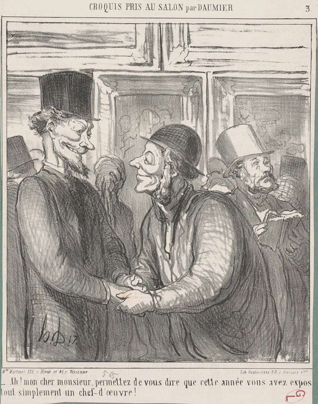 Ah! Mon cher monsieur, permettez de ..., by Honoré Daumier, ink, 1865