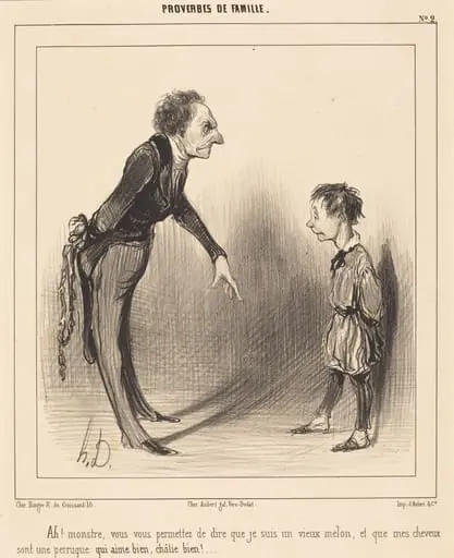 Ah! monstre, vous vous permettez..., by Honoré Daumier