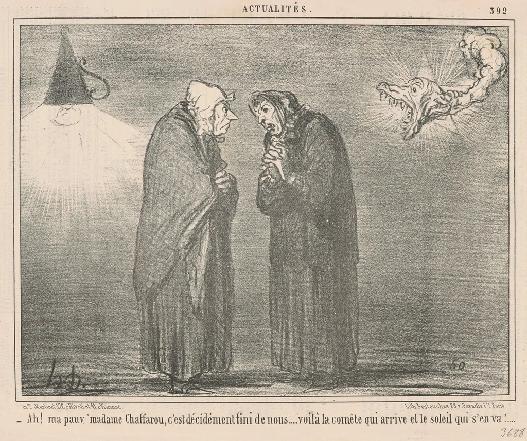 Ah! Pauv' Madame Chaffarou ..., by Honoré Daumier, ink, 1857
