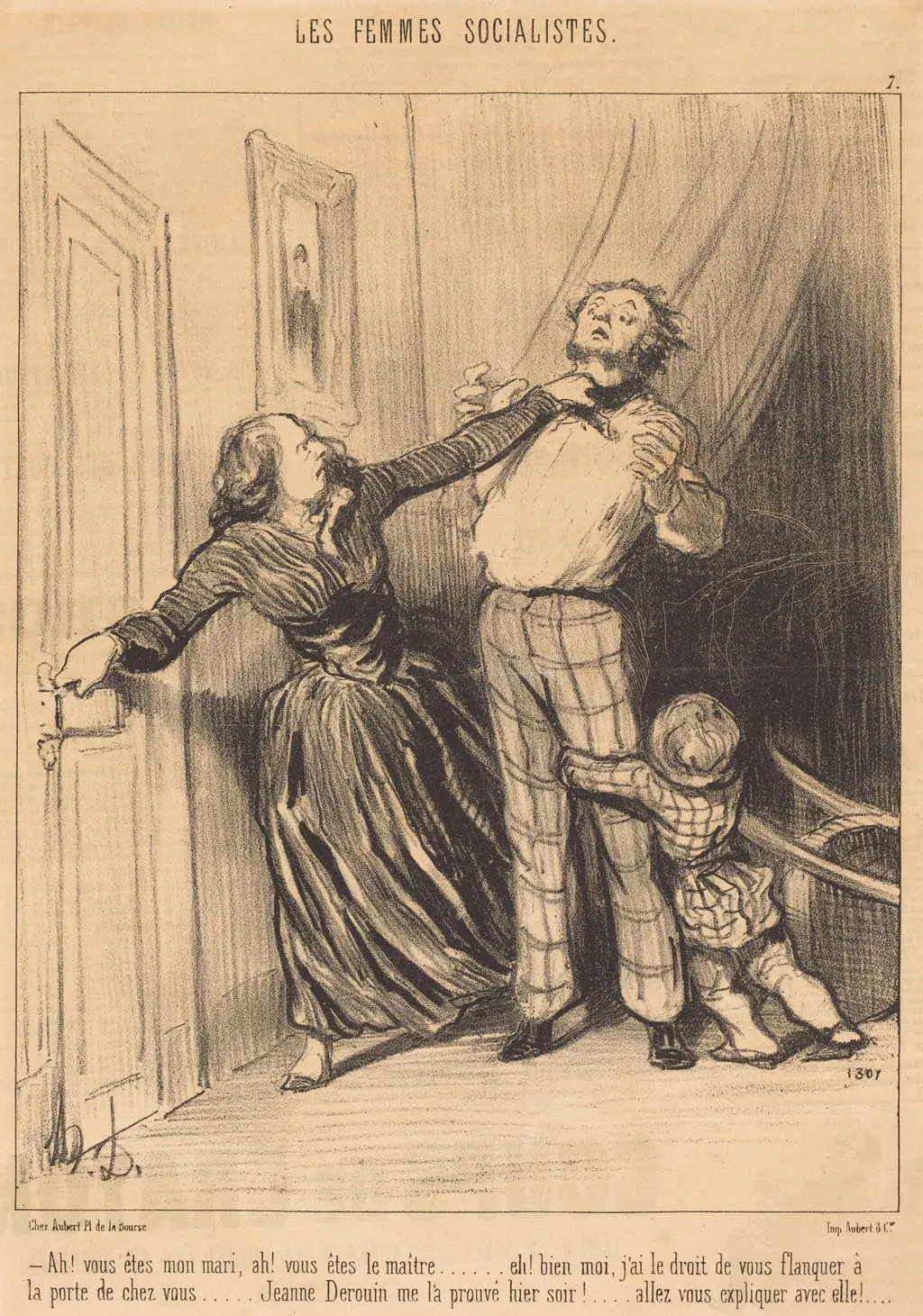 Ah! vous êtes mon mari, ah! vous êtes le maître..., by Honoré Daumier, ink, 1849