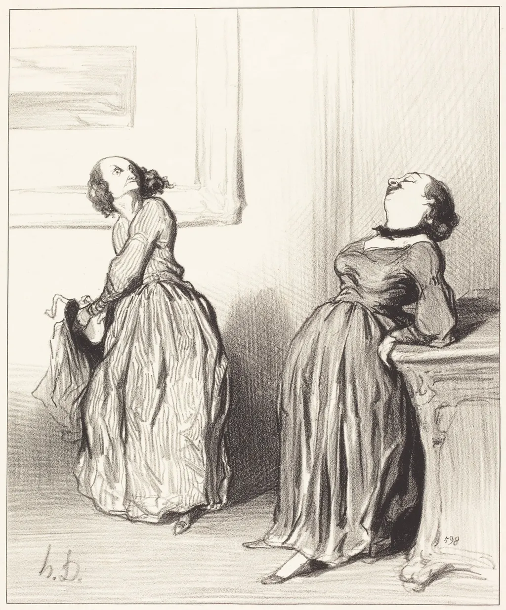 Ah vous trouvez que mon dernier roman n'est pas tout a fait..., by Honoré Daumier, ink, 1844