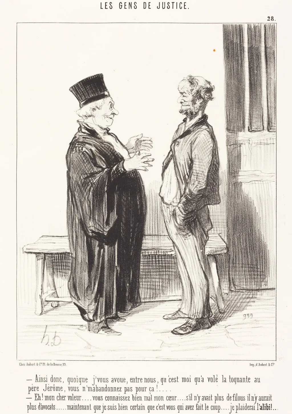 Ainsi donc, quoique j'vous avoue..., by Honoré Daumier, ink, 1846
