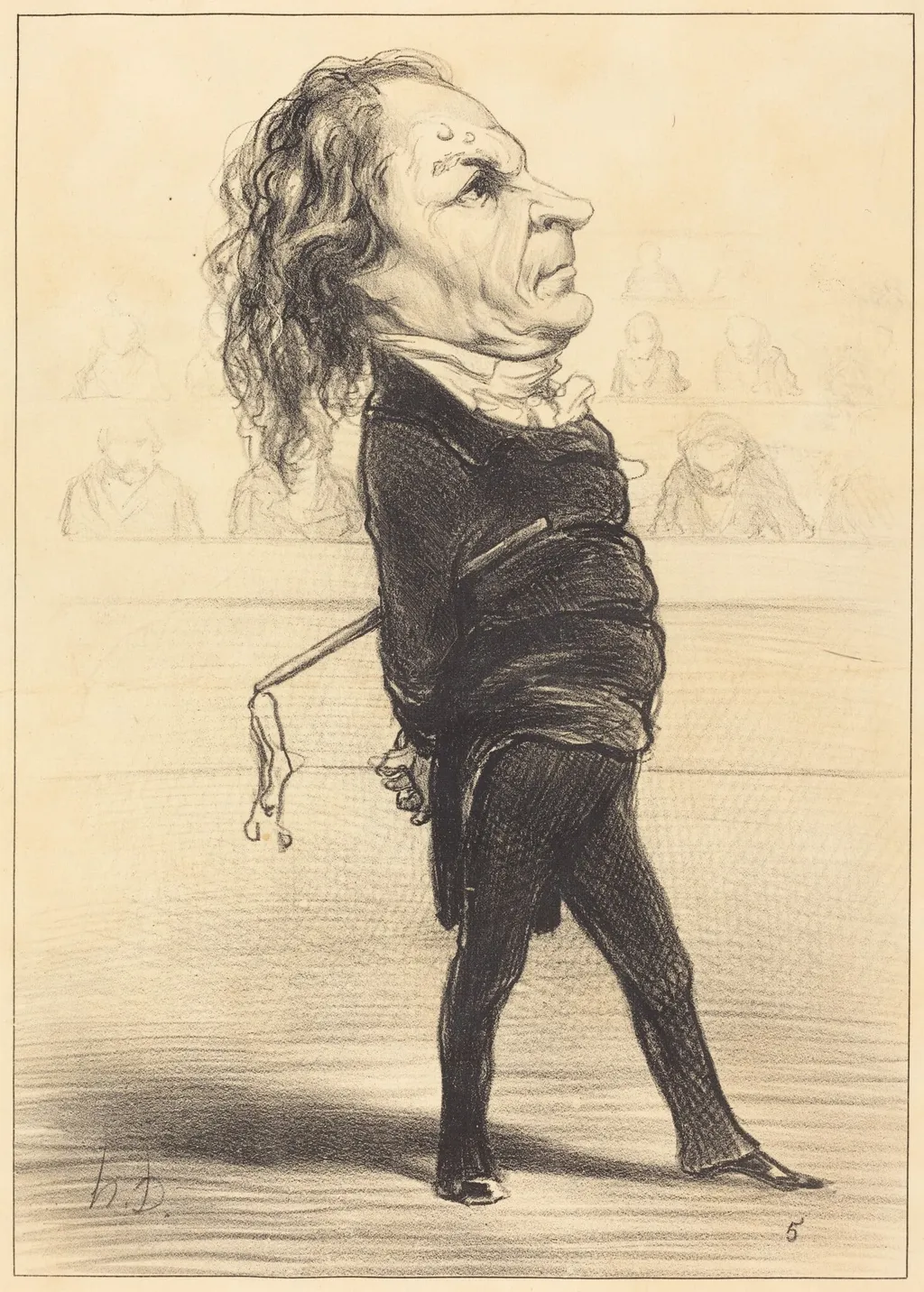 Alex. Thomas Marie, by Honoré Daumier, ink, 1849